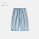班喜迪女童褲子夏裝2026新款洋氣寶寶薄款休閑褲夏季兒童冰絲直筒牛仔褲 藍色 90