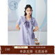 紫涵（ZIHAN）紫涵娃娃領(lǐng)短袖連衣裙女夏季新款多巴胺穿搭甜美減齡襯衫裙 清新紫 M