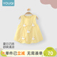 優(yōu)奇嬰兒衣服女童夏裝連體背心裙夏季公主裙純棉連衣裙女寶寶夏天裙子 小鴨黃色 80cm