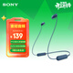 索尼（SONY） WI-C100 頸掛式無(wú)線(xiàn)藍牙耳機 手機通話(huà) IPX4防水防汗 運動(dòng)耳機掛脖式 約25小時(shí)續航 藍色