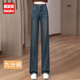 黛姿茹直筒牛仔褲女春季2026新款高腰九分小個(gè)子窄版加絨牛仔闊腿褲女 【九分褲】復古藍 常規 S (26) 推薦80-95斤