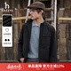 哈吉斯（HAZZYS）男裝 秋款時(shí)尚潮流戶(hù)外休閑外套簡(jiǎn)約日常夾克男ASVZU0CCX13 黑色BK M （170/92A 46）