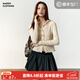 馬登女裝 肌理紋短款針織衫外套不規則修身上衣bm內搭長(cháng)袖打底衫女 米白 M