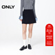 ONLY2025秋季新款純色A字剪裁防走光設計短裙半身裙女|12531E002 E39夜空藍色 L