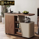 JOBOSNJC可移動(dòng)沙發(fā)邊幾茶桌多功能2026新款中古燒水壺一體客廳家用茶水柜 【E0板材+旋轉臺面+萬(wàn)向輪】移動(dòng)茶桌 送茶具四件套