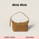 MiuMiu【禮物】繆繆女士絨面牛皮革迷你手提包 橄欖綠