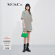 MO&Co.愛(ài)心織嘜刺繡落肩條紋短袖連衣裙氣質(zhì)高端裙子女摩安珂 杏黑條-第2批 S 160