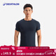 迪卡儂運動(dòng)T恤男士健身衣緊身衣力量訓練無(wú)縫修身T恤-5431322