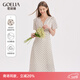 歌莉婭白色復古連衣裙夏裝女緞面冰絲法式波點(diǎn)氣質(zhì)V領(lǐng)長(cháng)裙子1A6H4KAK0 06D杏底印花 M