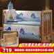 簡(jiǎn)魅嬰兒床可折疊多功能實(shí)木無(wú)漆床新生兒寶寶床可移動(dòng)拼接大床 大床+棕墊+皇冠五件套夢(mèng)幻水藍