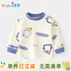 優(yōu)奇寶寶秋衣嬰兒純棉印花復古純棉卡通兒童春秋內衣打底童裝肩開(kāi)T恤