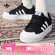 adidas NIZZA PLATFORM厚底增高運動(dòng)帆布鞋女阿迪達斯三葉草 一號黑/白   37