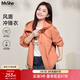 MsShe【戶(hù)外防風(fēng)連帽沖鋒衣】大碼女裝2026春裝胖mm寬松夾克外套 南瓜色現貨 3XL