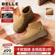 百麗（Belle）復古絨面勃肯鞋女冬季新款商場(chǎng)同款厚底加絨休閑短靴E6F1DDD5 棕色-厚絨 38 (240mm)