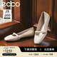 愛(ài)步（ECCO）芭蕾瑪麗珍鞋 優(yōu)雅方頭羊皮淺口單鞋女 舞悅234303 石灰色37 HL