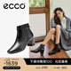 愛(ài)步（ECCO）靴子女 冬季切爾西靴羊皮中跟厚底方頭女靴 型塑290983 黑色29098301001 36