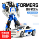 合金版變形機器人合體兒童玩具男孩直升飛機消防車(chē)汽車(chē)人金剛變身 KY80307-1 警車(chē)-風(fēng)速閃電