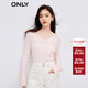ONLY2025秋季新款休閑氣質(zhì)設計感甜美V領(lǐng)露肩針織衫女|125324024 A18純甄粉色 XL