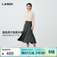 藍地（LANDI）[紙片人顯瘦力]鉛筆灰垂墜拼片中長(cháng)魚(yú)尾半裙女2025秋冬新品 鉛筆灰 L