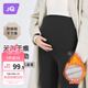 婧麒（JOYNCLEON）孕婦褲冬季打底褲外穿瑜伽休閑加絨鯊魚(yú)褲 黑色L  Jyk85268