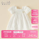 戴維貝拉夏裝女童泡泡袖連衣裙兒童洋氣網(wǎng)紗裙寶寶裙子