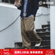 馬登工裝 美式燈芯絨休閑褲復古阿美咔嘰oversize寬松直筒長(cháng)褲男 卡其色 32