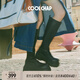 COOLCHAP【李一桐同款】瘦瘦靴長(cháng)靴彈力靴厚底中筒靴子時(shí)裝靴 黑色（高筒） 38