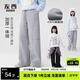 左西女童加絨褲子秋冬款保暖2025新款兒童一體絨長(cháng)褲運動(dòng)褲 灰色 140
