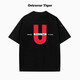 OSTRAVAR TIGEROstravar Tiger潮牌美式字母U印花情侶裝男女款半袖寬松短袖t恤 經(jīng)典黑 M 【100-120斤】