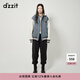 DZZIT地素牛仔棒球外套春秋季復古可拆卸連帽徽標刺繡女 淺藍色 S