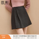 香影格雷系a字半身裙女2025冬季新款遮胯壓褶高腰百褶學(xué)院風(fēng)短裙 深灰 M 160/64A/95-110斤