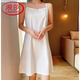 浪莎（LangSha）綿綢打底裙連衣裙內襯寬松中長(cháng)款內搭打底吊帶襯裙白色裙 白色吊帶裙 可襯裙 也可做 L 98-118斤左右