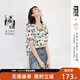 對白X凱伊萊文聯(lián)名鏤空碎花短袖雪紡襯衫女2026夏季新款漂亮上衣 黑白藝術(shù)花 S