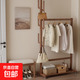 實(shí)木衣架落地衣帽架臥室家用創(chuàng  )意衣服置物架可移動(dòng)仙人掌掛衣架 移動(dòng)衣帽架-原木色加大號