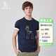哈吉斯（HAZZYS）男裝 夏季上衣男精致大狗圖案圓領(lǐng)短袖T恤男ASTZE0BBE62
