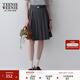 Teenie Weenie小熊女裝春夏休閑時(shí)尚高腰百褶半身裙可拆卸腰帶短裙 深灰色 S (160)