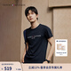 Tommy Hilfiger秋冬男裝純棉平紋針織休閑通勤修身圓領(lǐng)短袖上衣T恤 深藍色403 M （推薦：130-140斤）