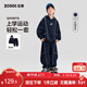 左西童裝男童套裝運動(dòng)風(fēng)連帽衛衣褲子2026新款男孩兩件套 深藏青 150