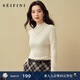 詩(shī)凡黎（‘S EIFINI）全羊毛半高領(lǐng)針織打底衫2025秋新款簡(jiǎn)約百搭修身顯瘦毛衣女 珍珠白 XL