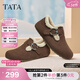 他她（TATA）復古加絨勃肯鞋女棉鞋厚底毛毛拖鞋穆勒鞋子CUG01CM5 啡色（絨里） 37