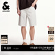 杰克·瓊斯（JACK&JONES）男裝皮標logo舒適百搭潮流時(shí)尚簡(jiǎn)約風(fēng)個(gè)性白色牛仔短褲225243022 A05乳白色 M (175)