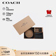 蔻馳（COACH）【品牌直供】男士腰帶卡包禮盒套裝35MM黑灰色拼色CW351禮物