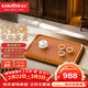 金灶（KAMJOVE）電木茶盤(pán)高密度德料32支家用高端茶臺整塊排水功夫茶具托盤(pán)黃料 圓邊單茶盤(pán)【60厘米*40厘米】