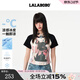 LALABOBO【涼感冰皮】卡通短袖T恤女裝2025夏季新款設計感上衣潮商場(chǎng)同款 黑色 S