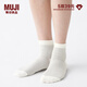 無(wú)印良品 MUJI 男女通用 合腳直角 襪口無(wú)橡筋 短襪 無(wú)性別 男款女款 DAI03A2S 中灰色條紋 25-27cm/40-44碼