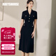 ROEYSHOUSE羅衣氣質(zhì)高級感西裝連衣裙2025夏季新款簡(jiǎn)約收腰中長(cháng)裙子11929 黑色 L