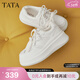 他她（TATA）孫樂(lè )言同款小白鯨厚底休閑板鞋女加絨小白鞋子GCD07AM6 白桃牛乳（雙帶款） 新品 37