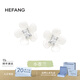 HEFANG何方珠寶小蒼蘭耳釘銀耳飾高級感生日禮物送女友老婆 白色/耳釘款