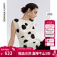 朗姿2025年夏新款白色波點(diǎn)襯衣小衫氣質(zhì)高級感無(wú)袖設計感上衣襯衫 米白色 L