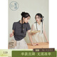 紫涵（ZIHAN）紫涵新中式立領(lǐng)斜襟T恤女夏季國風(fēng)修身顯瘦內搭打底上衣 深灰 M